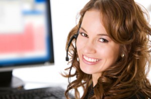 Girl on Phone and Computer