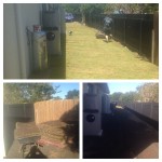 The three phases of install - dirt - turf slabs - LAWN!