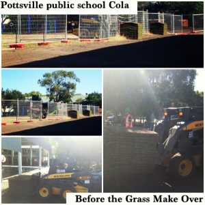 Before the school Cola dirt area was trasnformed...